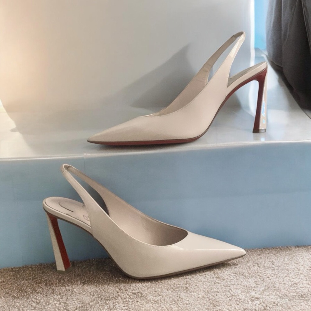 Christian Louboutin Condora Patent Leather Slingback Pumps Size 39.5 $895 - Picture 3 of 8